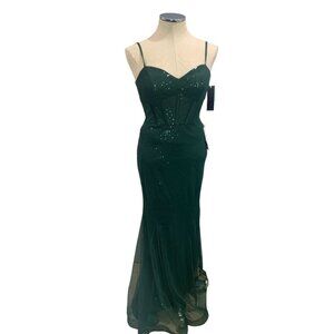 xscape green sequin dress Lime Green Sequin Strappy Mini Dress main image 1